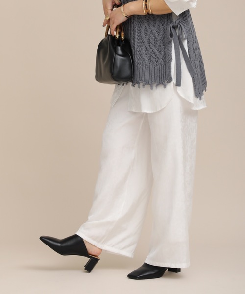 セール サテンジャガードワイドパンツ Zozo限定アイテム その他パンツ Bonjour Sagan ボンジュールサガン のファッション通販 Zozotown