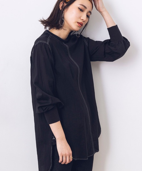 khakito（カーキト）の「シアー サージカルブラウス（シャツ/ブラウス・レディース・ブラック/オフホワイト/ライトカーキ・FREE）」の2枚目の写真