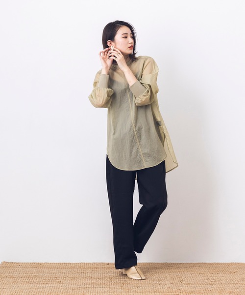 khakito（カーキト）の「シアー サージカルブラウス（シャツ/ブラウス・レディース・ブラック/オフホワイト/ライトカーキ・FREE）」の8枚目の写真