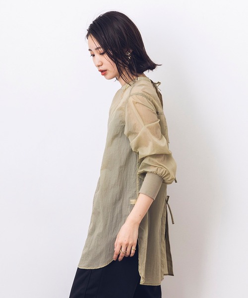 khakito（カーキト）の「シアー サージカルブラウス（シャツ/ブラウス・レディース・ブラック/オフホワイト/ライトカーキ・FREE）」の12枚目の写真