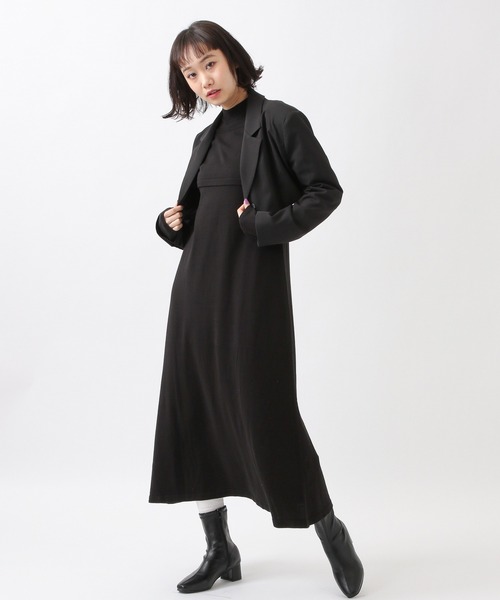 ROCKET x LUNCH（ロケットアンドランチ）の「ROCKET×LUNCH／レイヤーロングワンピース　2932513（ワンピース・レディース・ブラック/セージグリーン・SMALL）」の17枚目の写真