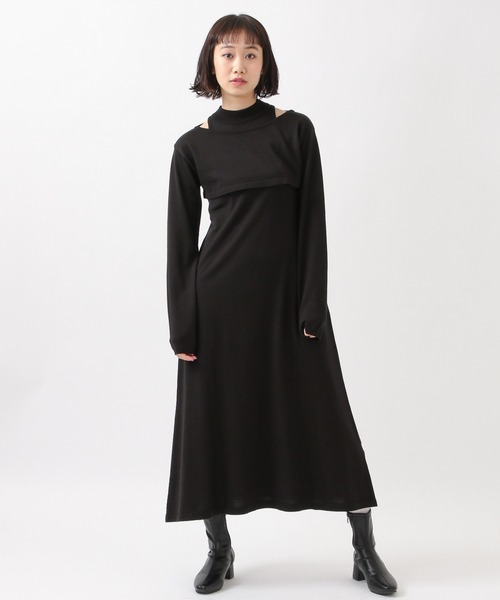 ROCKET x LUNCH（ロケットアンドランチ）の「ROCKET×LUNCH／レイヤーロングワンピース　2932513（ワンピース・レディース・ブラック/セージグリーン・SMALL）」の21枚目の写真