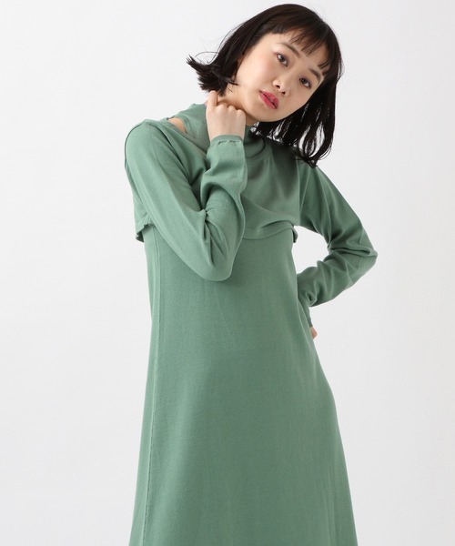 ROCKET x LUNCH（ロケットアンドランチ）の「ROCKET×LUNCH／レイヤーロングワンピース　2932513（ワンピース・レディース・ブラック/セージグリーン・SMALL）」の8枚目の写真