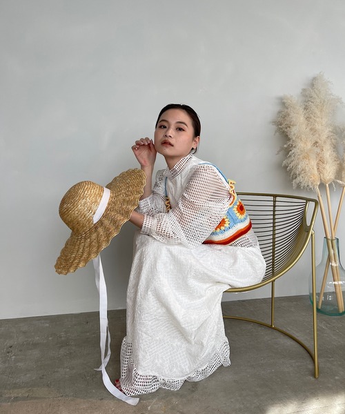 SANSeLF（サンセルフ）の「【SANSeLF】crochet knit frill bistier　sanw73（その他トップス・レディース・マルチ・FREE）」の2枚目の写真