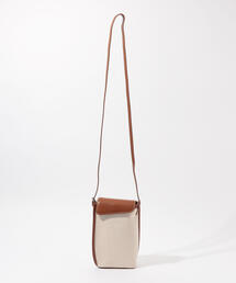 The dilettante コットンキャンバス×レザー サコッシュ