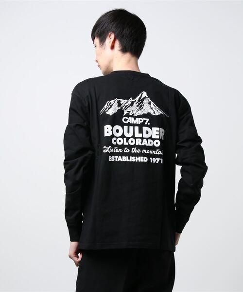CAMP7（キャンプセブン）の「CAMP7 PRINT LONG SLEEVE（Tシャツ/カットソー・メンズ・ホワイト/ブラック・MEDIUM/LARGE/X-LARGE）」の2枚目の写真