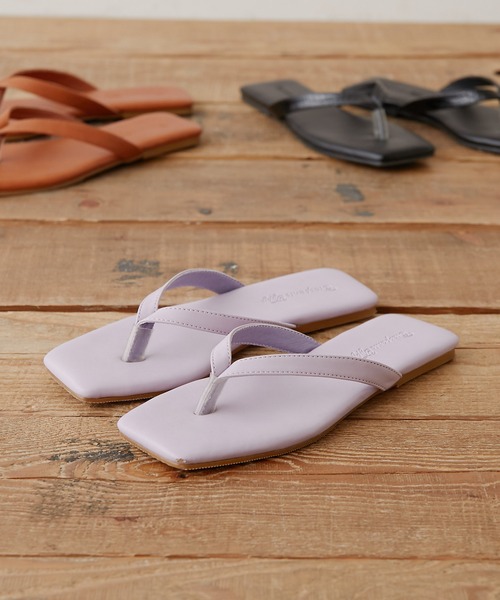 CIAOPANIC TYPY(チャオパニックティピー)の「スクエアトゥトングサンダル(サンダル・レディース・ブラック/ベージュ/ブラウン/パープル・38/36/37)」の7枚目の写真