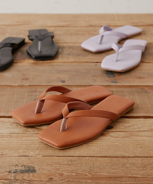 CIAOPANIC TYPY(チャオパニックティピー)の「スクエアトゥトングサンダル(サンダル・レディース・ブラック/ベージュ/ブラウン/パープル・38/36/37)」の9枚目の写真