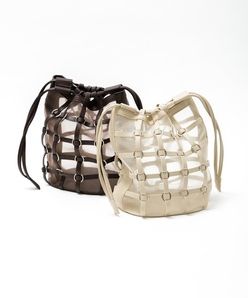 AS KNOW AS PINKY(アズノゥアズピンキー)の「ヌーディメッシュバッグ(ショルダーバッグ・レディース・ベージュ/ブラウン・FREE)」の8枚目の写真