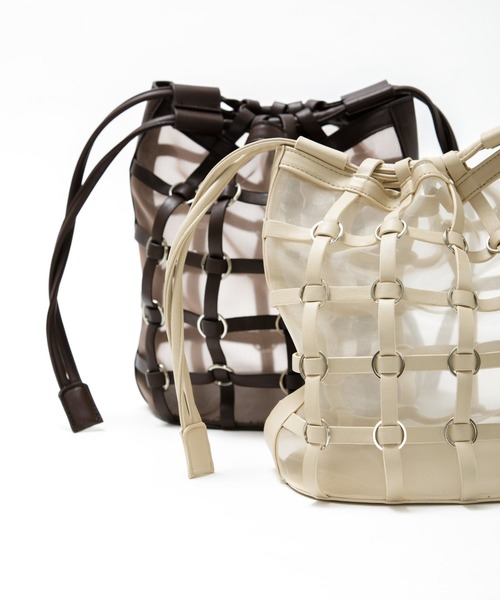 AS KNOW AS PINKY(アズノゥアズピンキー)の「ヌーディメッシュバッグ(ショルダーバッグ・レディース・ベージュ/ブラウン・FREE)」の13枚目の写真