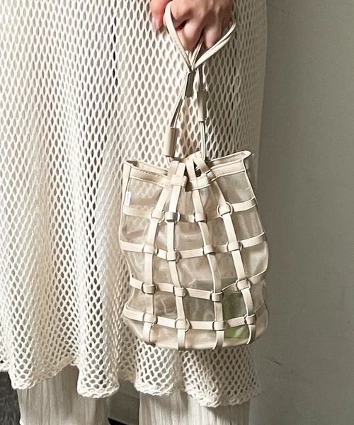 AS KNOW AS PINKY(アズノゥアズピンキー)の「ヌーディメッシュバッグ(ショルダーバッグ・レディース・ベージュ/ブラウン・FREE)」の15枚目の写真