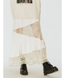 ブロッキングマーメイドレーススカート