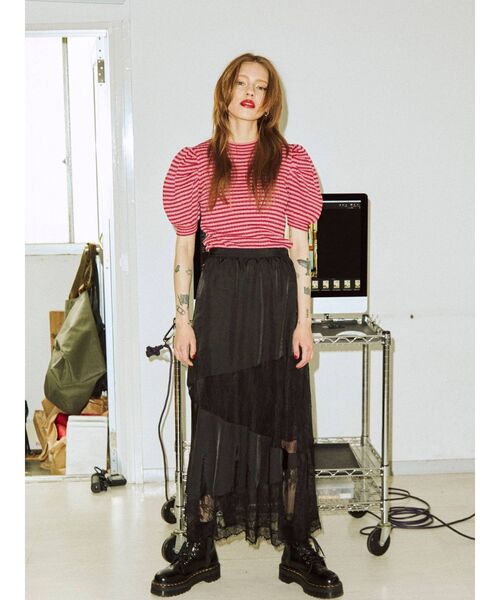 jouetie（ジュエティ）の「ブロッキングマーメイドレーススカート（スカート・レディース・ブラック/ブルー/アイボリー・MEDIUM）」の12枚目の写真