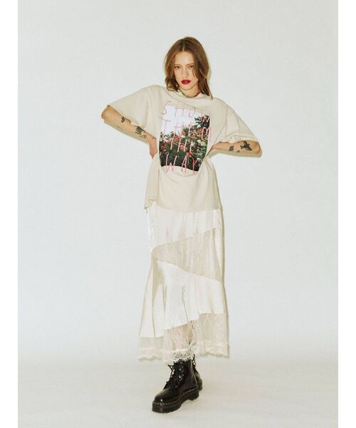 jouetie（ジュエティ）の「ブロッキングマーメイドレーススカート（スカート・レディース・ブラック/ブルー/アイボリー・MEDIUM）」の6枚目の写真