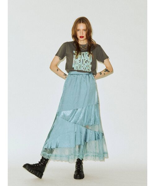 jouetie（ジュエティ）の「ブロッキングマーメイドレーススカート（スカート・レディース・ブラック/ブルー/アイボリー・MEDIUM）」の4枚目の写真