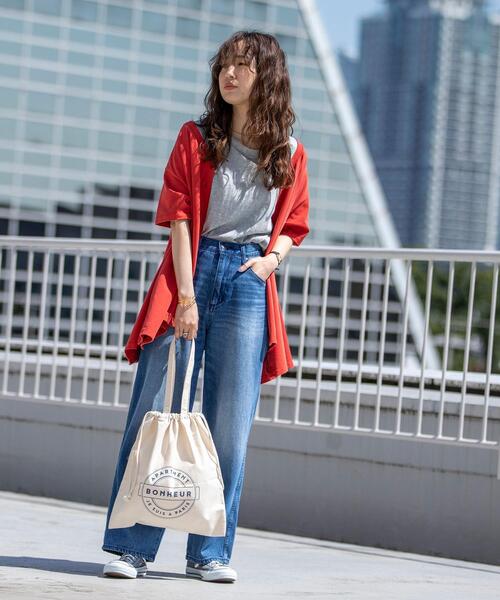 coen（コーエン）の「2WAYドレープチュニックカットソー（チュニック・レディース・レッド/ライム/オリーブ・MEDIUM/LARGE）」の6枚目の写真