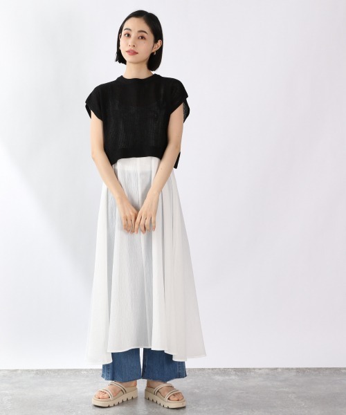 LOWRYS FARM(ローリーズファーム)の「レイヤードキャミ2Pワンピース 948591(ワンピース・レディース・ブラック/ダークブラウン/パープル/アイボリー・FREE)」の7枚目の写真