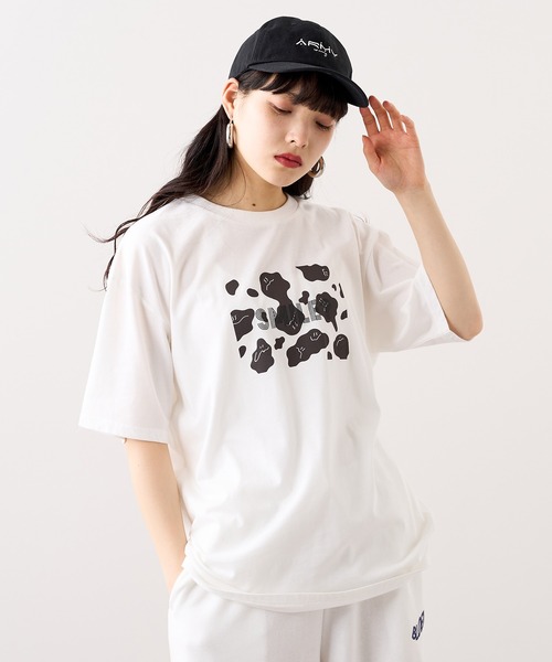 RASVOA（ラスボア）の「ウシ柄スマイル？Ｔシャツ（Tシャツ/カットソー・レディース・ブラック/オフホワイト・FREE）」の19枚目の写真