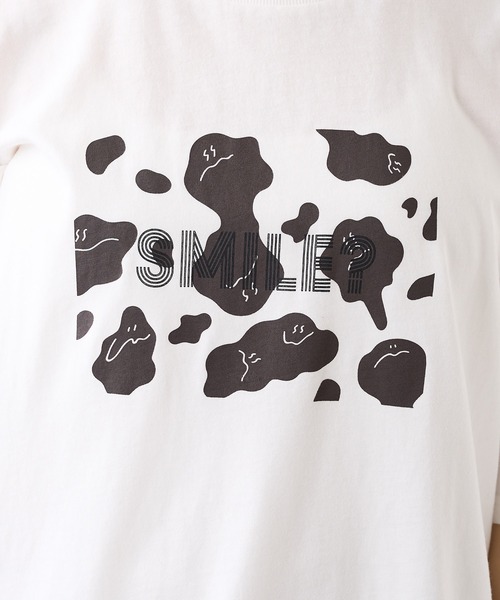 RASVOA（ラスボア）の「ウシ柄スマイル？Ｔシャツ（Tシャツ/カットソー・レディース・ブラック/オフホワイト・FREE）」の12枚目の写真