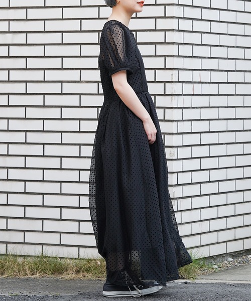 reI'm(リアイム)の「【丸山礼】袖ぽわドットしれっとシースルーワンピース(ワンピース・レディース・ブラック・M/L)」の17枚目の写真
