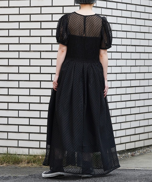 reI'm(リアイム)の「【丸山礼】袖ぽわドットしれっとシースルーワンピース(ワンピース・レディース・ブラック・M/L)」の18枚目の写真