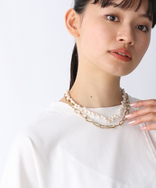 JEANASIS（ジーナシス）の「ハンドメイドチェーン・パールネックレス/950414（ネックレス・レディース・シルバー系その他/ゴールド系その他・FREE）」の2枚目の写真