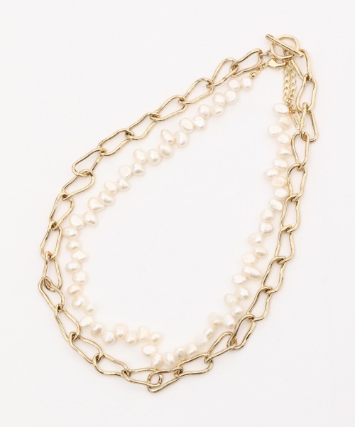 JEANASIS（ジーナシス）の「ハンドメイドチェーン・パールネックレス/950414（ネックレス・レディース・シルバー系その他/ゴールド系その他・FREE）」の3枚目の写真