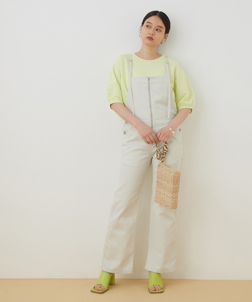 ADAM ET ROPE'(アダムエロペ)の「【WEB限定】ミニ裏毛パフスリーブTEE(Tシャツ/カットソー・レディース・チャコールグレー/キナリ/イエロー・FREE)」の6枚目の写真