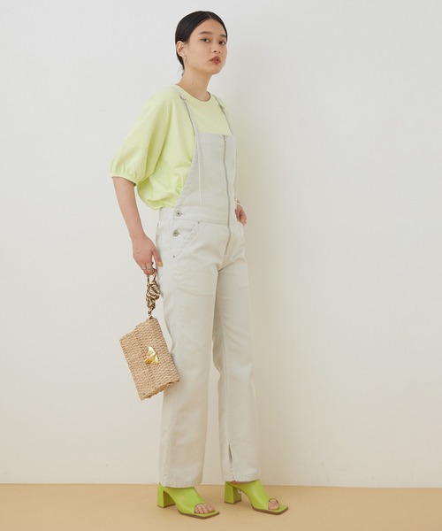 ADAM ET ROPE'(アダムエロペ)の「【WEB限定】ミニ裏毛パフスリーブTEE(Tシャツ/カットソー・レディース・チャコールグレー/キナリ/イエロー・FREE)」の5枚目の写真