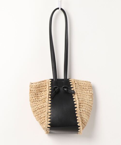ROPE'（ロペ）の「ラフィアコンビミニバッグ（かごバッグ・レディース・ブラック/キャメル・FREE）」の12枚目の写真