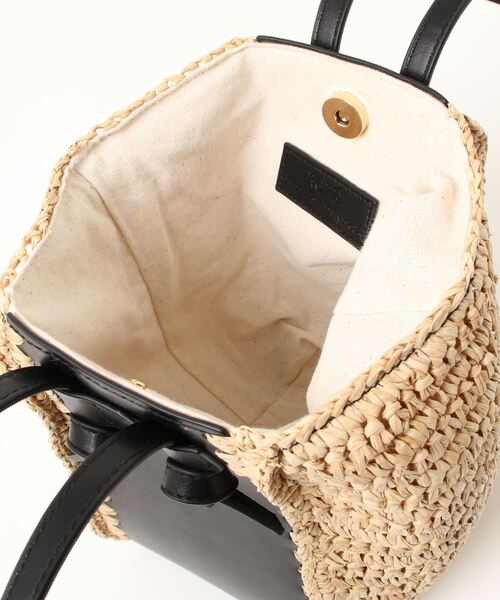 ROPE'（ロペ）の「ラフィアコンビミニバッグ（かごバッグ・レディース・ブラック/キャメル・FREE）」の5枚目の写真