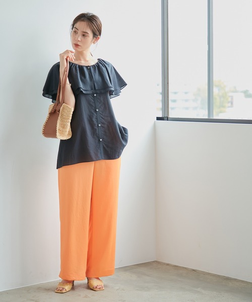 ROPE'（ロペ）の「ラフィアコンビミニバッグ（かごバッグ・レディース・ブラック/キャメル・FREE）」の13枚目の写真