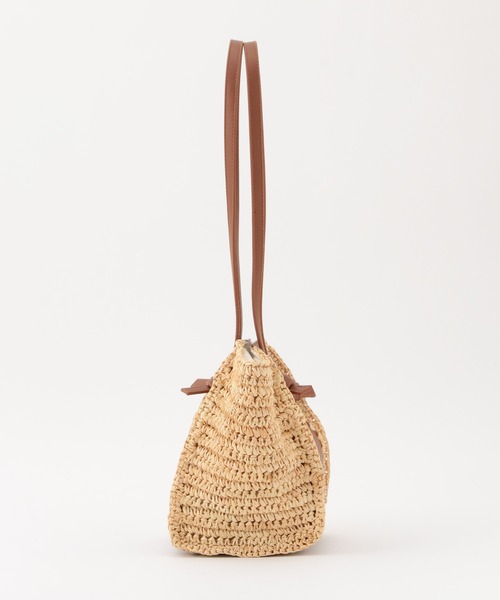 ROPE'（ロペ）の「ラフィアコンビミニバッグ（かごバッグ・レディース・ブラック/キャメル・FREE）」の6枚目の写真