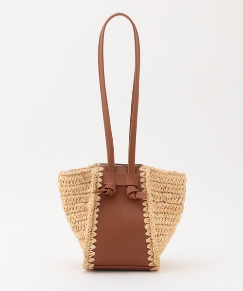 ROPE'（ロペ）の「ラフィアコンビミニバッグ（かごバッグ・レディース・ブラック/キャメル・FREE）」の8枚目の写真