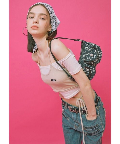 CRANK（クランク）の「『CRANK/クランク』DENIM TWO POCKET HOBO BAG/デニムホーボーバッグ（ハンドバッグ・レディース・ブラック/ブルー・FREE）」の4枚目の写真