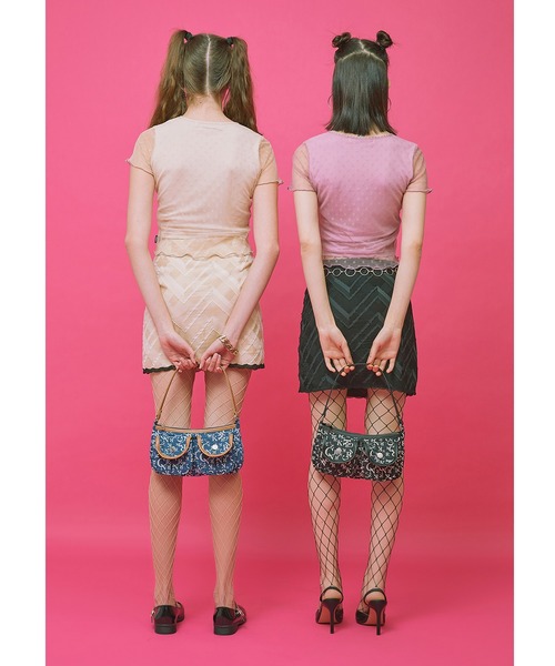 CRANK（クランク）の「『CRANK/クランク』DENIM TWO POCKET HOBO BAG/デニムホーボーバッグ（ハンドバッグ・レディース・ブラック/ブルー・FREE）」の9枚目の写真