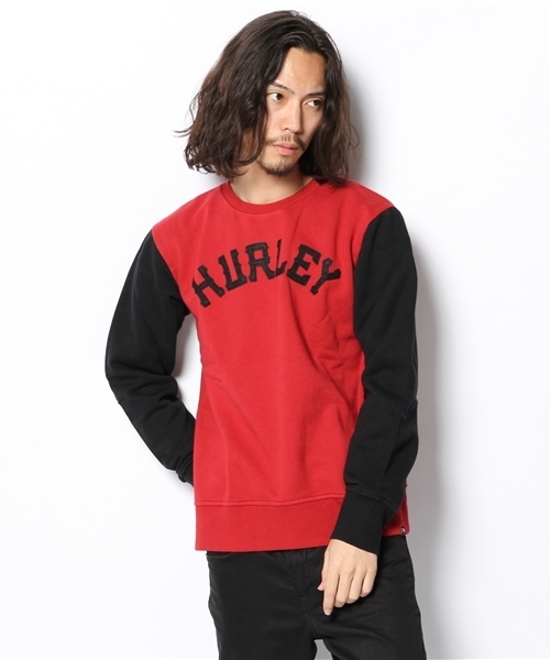 Hurley (ハーレー)の「PIRATE BLOCK CREW FLEECE(スウェット・メンズ・ブラック/ブラック系その他/グレー系その他/ヘザ-グレー/レッド系その他・MEDIUM/X-LARGE/LARGE/SMALL)」の1枚目の写真