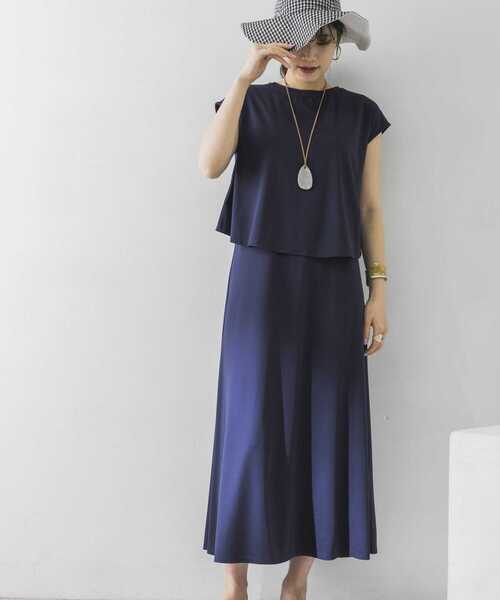 URBAN RESEARCH（アーバンリサーチ）の「マルチWAYカットソーワンピース（ワンピース・レディース・ライトグレー/ネイビー・FREE）」の2枚目の写真