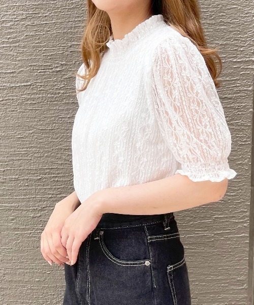 apres jour（アプレジュール）の「レースハイネックトップス【ZOZOTOWN限定アイテム】（シャツ/ブラウス・レディース・オフホワイト/ブラック/アイボリー・X-LARGE/フリー）」の15枚目の写真