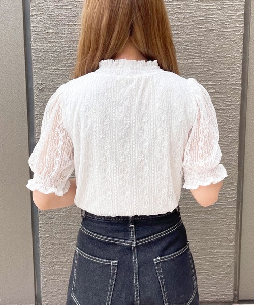 apres jour（アプレジュール）の「レースハイネックトップス【ZOZOTOWN限定アイテム】（シャツ/ブラウス・レディース・オフホワイト/ブラック/アイボリー・X-LARGE/フリー）」の16枚目の写真