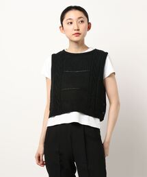 Samansa Mos2 | 綿麻脇ボタンニットベスト(ベスト)