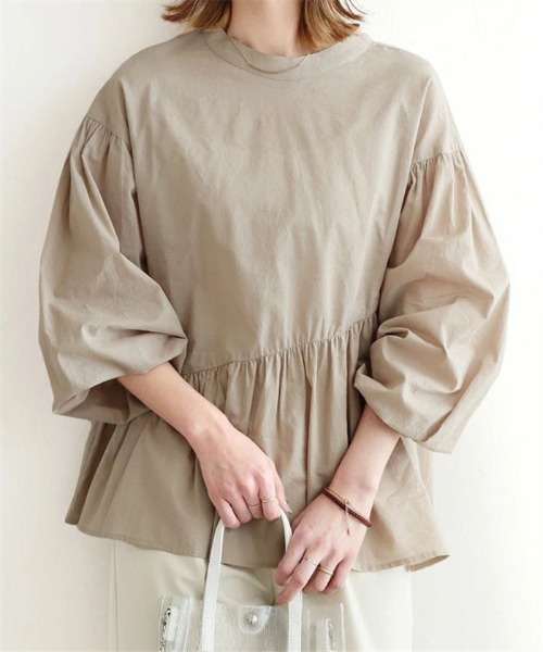 MAISON DE THERESE(メゾン ド テレーズ)の「ふんわりシルエット切替えフレアブラウス(シャツ/ブラウス・レディース・イエロー×グリーン/グレイッシュベージュ/ブラック/ホワイト・M)」の21枚目の写真