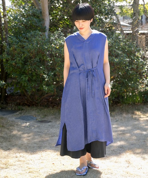 カヤ（カヤ）の「【カヤ】菊薫るワンピース（ワンピース・レディース・グリーン/スミクロ/レッド/ブルー/グレー/ネイビー/ライトパープル・FREE）」の5枚目の写真