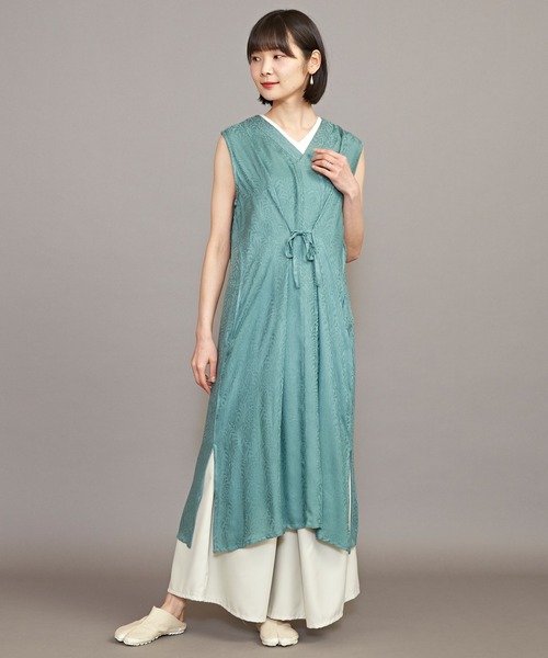 カヤ（カヤ）の「【カヤ】菊薫るワンピース（ワンピース・レディース・グリーン/スミクロ/レッド/ブルー/グレー/ネイビー/ライトパープル・FREE）」の3枚目の写真