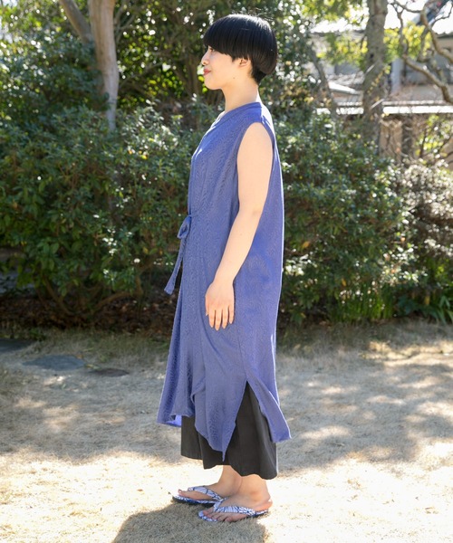 カヤ（カヤ）の「【カヤ】菊薫るワンピース（ワンピース・レディース・グリーン/スミクロ/レッド/ブルー/グレー/ネイビー/ライトパープル・FREE）」の14枚目の写真