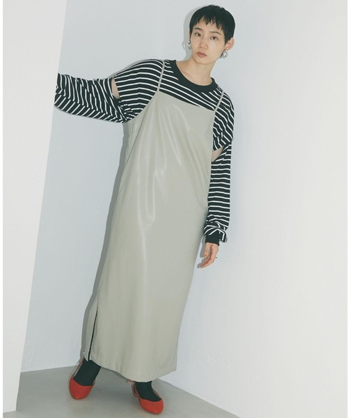 armonia(アルモニーア)の「armonia・フェイクレザーワンピース*(ワンピース・レディース・ミント/アイボリー・FREE)」の1枚目の写真