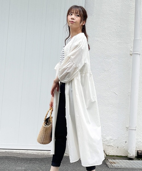 Honeys（ハニーズ）の「バンドカラーワンピース（ワンピース・レディース・ブラック/ブラウン/カーキ/アイボリー/ダークオレンジ・S/M/L）」の11枚目の写真