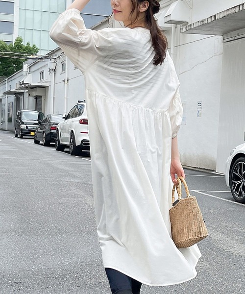 Honeys（ハニーズ）の「バンドカラーワンピース（ワンピース・レディース・ブラック/ブラウン/カーキ/アイボリー/ダークオレンジ・S/M/L）」の20枚目の写真