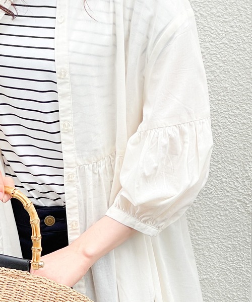 Honeys（ハニーズ）の「バンドカラーワンピース（ワンピース・レディース・ブラック/ブラウン/カーキ/アイボリー/ダークオレンジ・S/M/L）」の22枚目の写真