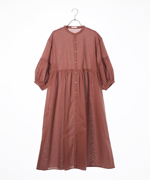 Honeys（ハニーズ）の「バンドカラーワンピース（ワンピース・レディース・ブラック/ブラウン/カーキ/アイボリー/ダークオレンジ・S/M/L）」の16枚目の写真